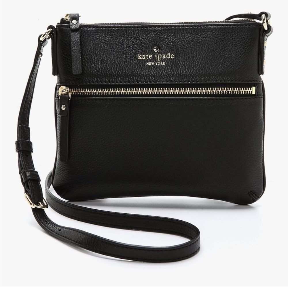 Kate Spade New York Cobble Hill Tenley Cross Body black, leather gold tone 7x9